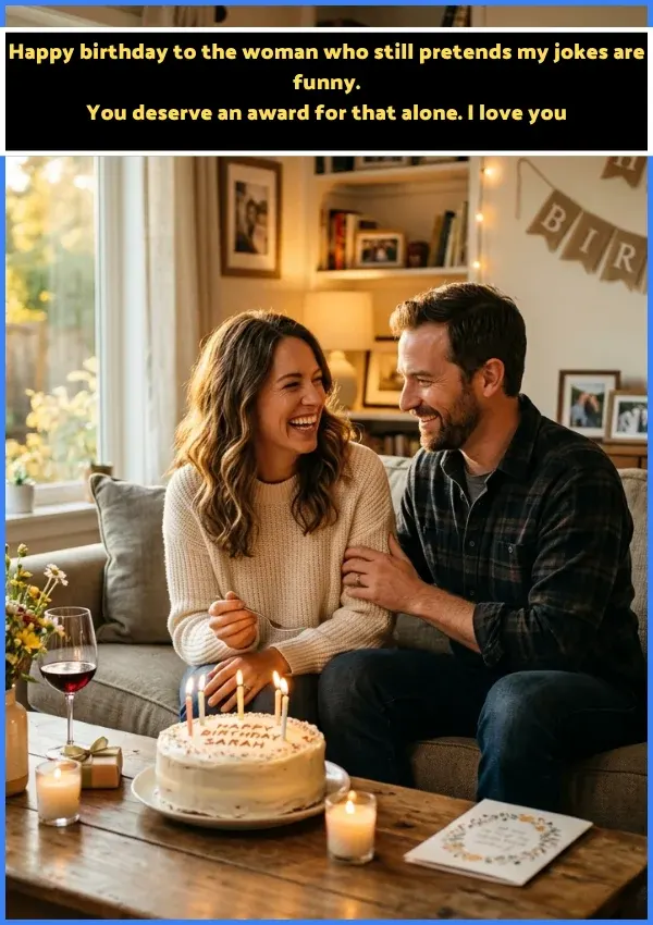 Short Funny Birthday Wishes for Wife
